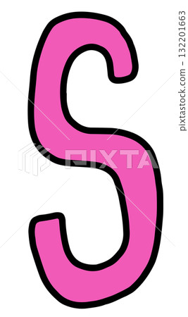 Hand draw S letters for A to Z alphabet designs, company logo, cartoon, icon, font, typography, cute patch, pin, brooch, fabric print, fashion, accessory, education book, stickers, initials, school 132201663