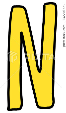 Hand draw N letters for A to Z alphabet designs, company logo, cartoon, icon, font, typography, cute patch, pin, brooch, fabric print, fashion, accessory, education book, stickers, initials, school 132201669