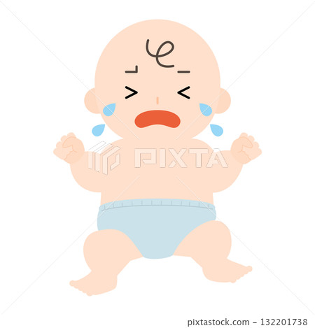 Crying baby in diapers 132201738