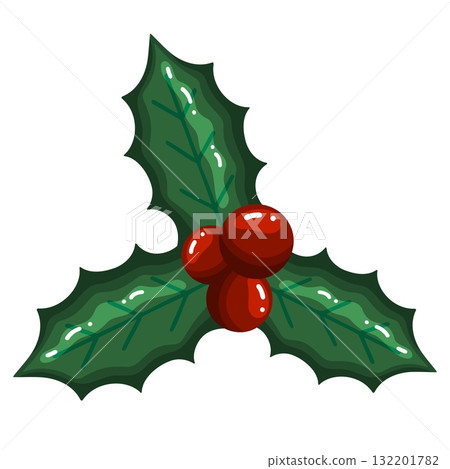 Holly Leaves and Red Berries Clipart Holly Leaves and Red Berries Clipart 132201782