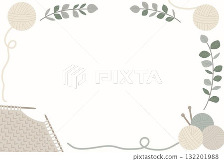 Yarn and wool ball frame postcard 132201988