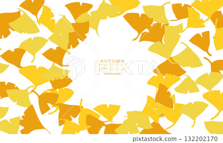 Autumn ginkgo illustration. Ginkgo vector illustration background. Autumn plant frame. 132202170