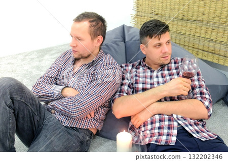 Men gay quarreled and turned away from each other. Men gay quarreled and turned away from each other. 132202346