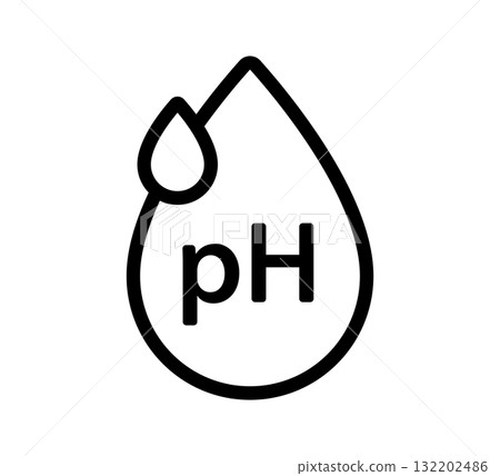 PH balance icon. Neutral water level. Water PH measure. Neutral balance skin. Drop line icon. Healthcare design web symbol. Vector illustration isolated on white background PH balance icon. Neutral water level. Water PH measure. Neutral balance skin. Drop line icon. Healthcare design web symbol. Vector illustration isolated on white background 132202486