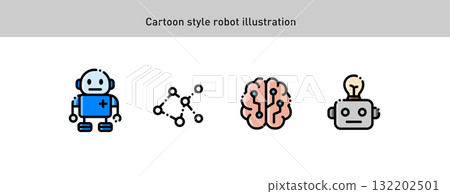 這組圖有著AI和機器人的元素，展現科技與未來感，適合科技或創意項目，增添現代與創新氛圍。 132202501