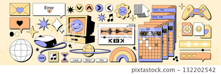 Nostalgic y2k sticker window set 132202542