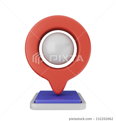 3d location mark gps navigation 132202662