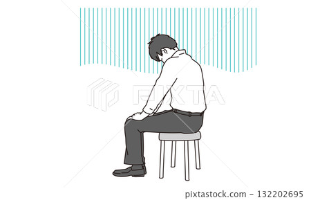Illustration material of a depressed high school boy 132202695