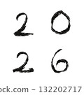 手繪墨水數字 2026 132202717