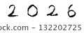 手繪數字 2026 132202725