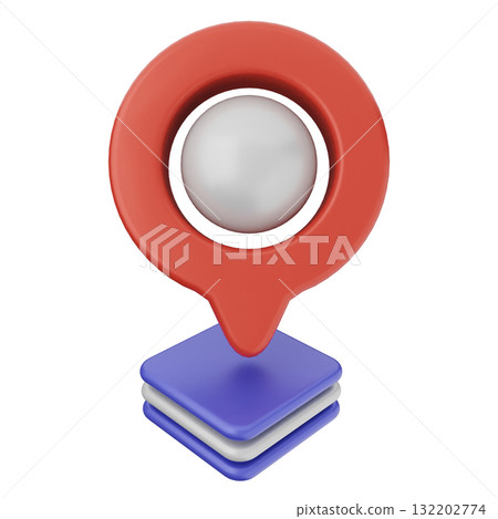 3d location mark gps navigation 132202774