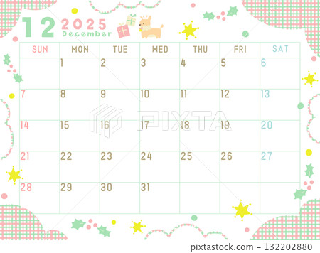 December 2025 Calendar Christmas 132202880