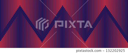 Zigzag Striped halftone gradation texture. Gradient Transition Lattice. Fading dark blue Burgundy line background pattern. Vector illustration. Abstract lines backdrop. Optical illusion effect. Not AI 132202925