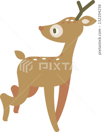 deer of autumn element, flat vector illustration cartoon design deer of autumn element, flat vector illustration cartoon design 132204256