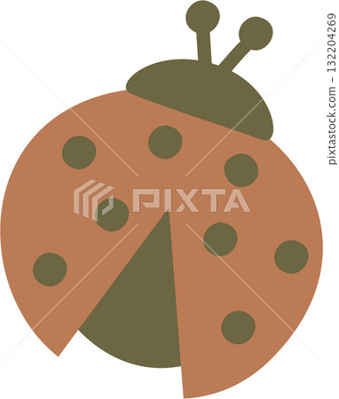 ladybug of autumn element, flat vector illustration cartoon design 132204269