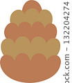 acorn oak pine cone of autumn element, flat vector illustration cartoon design 132204274