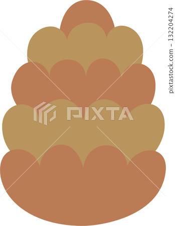 acorn oak pine cone of autumn element, flat vector illustration cartoon design 132204274