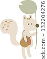squirrel of autumn element, flat vector illustration cartoon design 132204276
