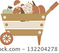 vegetable and fruit cart of autumn element, flat vector illustration cartoon design 132204278