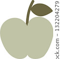 green apple of autumn element, flat vector illustration cartoon design 132204279