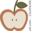 red apple of autumn element, flat vector illustration cartoon design 132204288