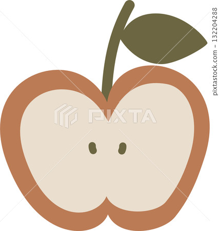 red apple of autumn element, flat vector illustration cartoon design 132204288