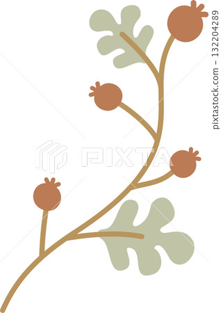 leaf of autumn element, flat vector illustration cartoon design 132204289