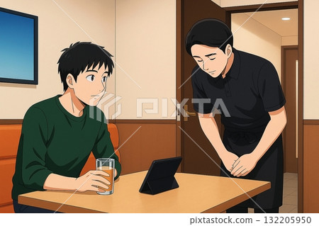 店員和顧客深深鞠躬 132205950