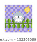 Night sky and gray owl pixel art 132206069