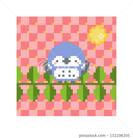Night sky and blue owl pixel art Night sky and blue owl pixel art 132206205