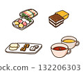 Korean traditional sweets and tea 132206303