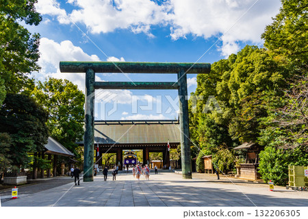 Yasukuni Shrine Autumn Festival Second Torii Gate in front of the Shinmon Gate 132206305