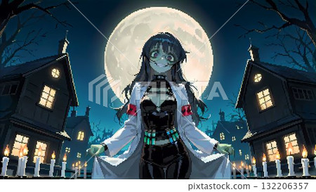 Illustration of a zombie mad scientist for Halloween Illustration of a zombie mad scientist for Halloween 132206357