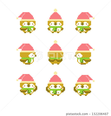 Santa Owl pixel art Santa Owl pixel art 132206487