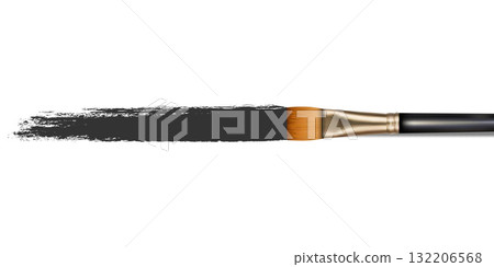 Black stripe of paint. Paint brush on white background.Grunge Abstract.Vector illustration. Black stripe of paint. Paint brush on white background.Grunge Abstract.Vector illustration. 132206568