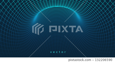 Futuristic technology concept. Abstract tunnel. Technological background.Vector illustration . Futuristic technology concept. Abstract tunnel. Technological background.Vector illustration . 132206590