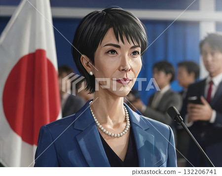 Illustration of a female prime minister - Generative AI 132206741