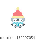 Gray Owl Santa pixel art 132207054