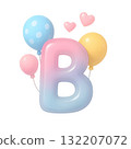 3D letter B with balloons  132207072