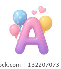 3d letter A with balloons  132207073