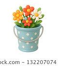 spring flowers in a bucket 132207074