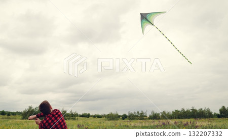 Boy and Kite Against Cloudy Sky, Nostalgic Childhood Play, Simple Childhood Pleasures, Exploring the Outdoors Together, Inspiring Curiosity in Nature, Family Smiles and Laughter, Young Mind Soaring Boy and Kite Against Cloudy Sky, Nostalgic Childhood Play, Simple Childhood Pleasures, Exploring the Outdoors Together, Inspiring Curiosity in Nature, Family Smiles and Laughter, Young Mind Soaring 132207332