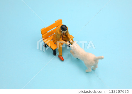 一隻貓和一名辦公室職員玩耍 一隻貓和一名辦公室職員玩耍 132207625