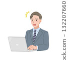 Businessman shocked at PC screen 132207660