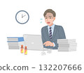 Businessman working overtime 132207666