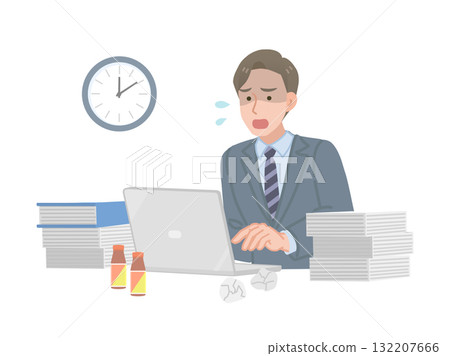 Businessman working overtime Businessman working overtime 132207666