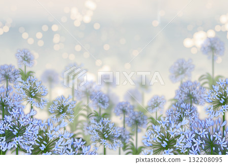百子蓮和閃閃發光的背景 132208095