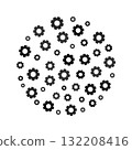 Cluster of gears - vector cog wheels concept illustration or banner 132208416