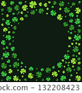 Green clovers surrounding a black center with a hole - vector illustration or banner 132208423