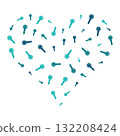 Heart filled with various keys - vector illustration or banner 132208424